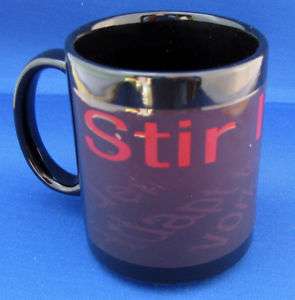 Mug Stir It Up Hidden Message Words Black Cup Chip  