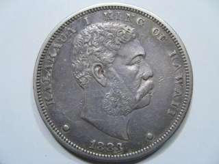 1883 Silver Dollar. Hawaii. XF  Low mint; 499,974. Key  