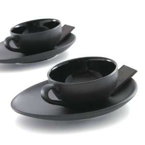  Nigella Lawson Espresso Cup/Saucer Set/4 Black: Kitchen 