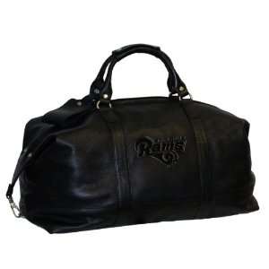   Black Leather Captains Carry on Bag St Louis Rams: Sports & Outdoors