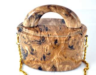   Original Womens Shoulder Bag Purse Wood Grain Look 22 Drop EUC
