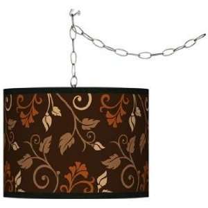  Swag Style Foliage Shade Plug In Chandelier