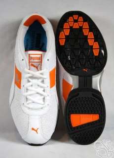 PUMA Cell Turin Perf White / Vibrant Orange / Silver Mens Running 