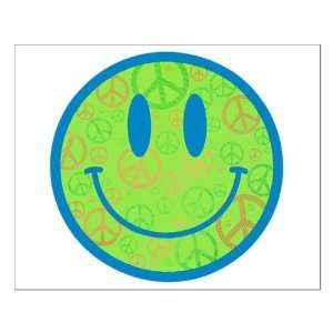    Small Poster Smiley Face With Peace Symbols 