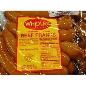 Wholeys Own Natural Casing All Beef Franks3 LBS!:  Grocery 