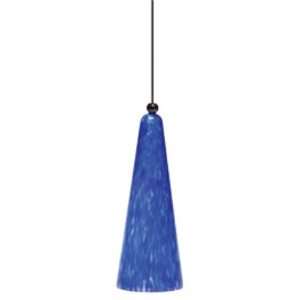   Pendant with Cerulean Blue Shade Matte Satin Nickel: Home Improvement