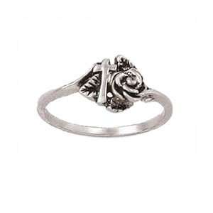  Rose Cross Christian Ring for Girls Jewelry