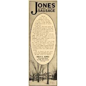  1912 Ad Jones Dairy Farm Sausage Fort Atkinson Winter 
