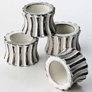   life + style® White Wash Wood Napkin Rings, 4/pkg.: Home & Kitchen