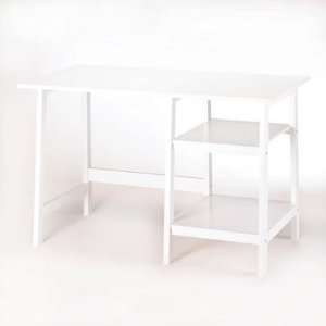   Classic White Sleek Style Home Office Workstation Desk: Home & Kitchen