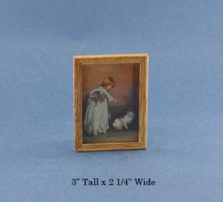 Dollhouse Miniature Framed Picture of a Girl #IDM4551B  