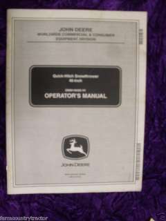 John Deere 46 Inch Snowthrower Operators Manual  