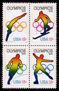 1976 Winter Olympics on Mint U.S. Postage Stamps  
