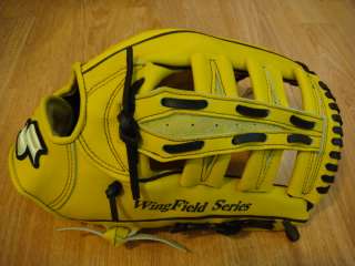 New SSK Wingfield 13 Outfield Baseball / Softball Glove Yellow RHT 