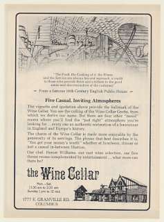 1980 The Wine Cellar Restaurant Columbus Ohio Print Ad  