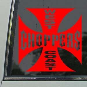  West Coast Choppers Red Decal Wide Giant Window Red 