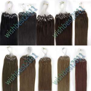 Easy Loops Micro Ring INDIAN REMY Human Hair Extensions 100S10 Colors 
