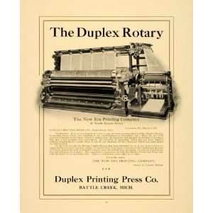   Ad Duplex Rotary Printing Press Battle Creek MI   Original Print Ad