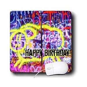   Graffiti Birthday High Color Saturation   Mouse Pads Electronics