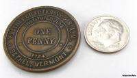 ROYAL ARCH MASONIC   Vintage Vermont Member Keystone Coin Penny Token 