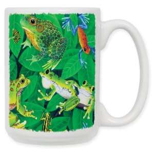  Frogs 15 Oz. Ceramic Coffee Mug: Kitchen & Dining