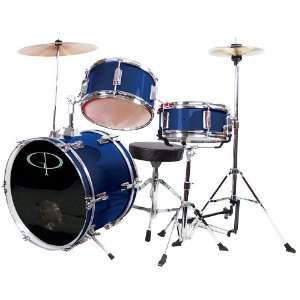  GP Percussion GP50BL Complete Junior Drum Set (Blue, 3 