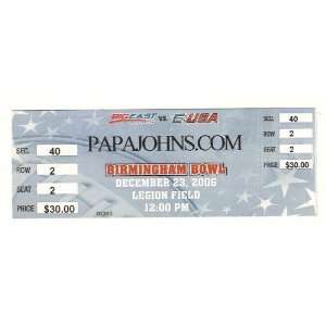 2006 Papa Johns Bowl Game Full Ticket South Florida East Carolina USF 