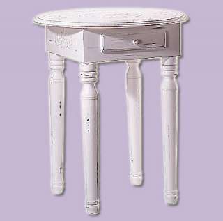 Sweet, Chic Wood Accent Table   Shabby White   NEW  