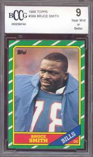 1986 topps #389 BRUCE SMITH bills rc rookie BGS BCCG 9  