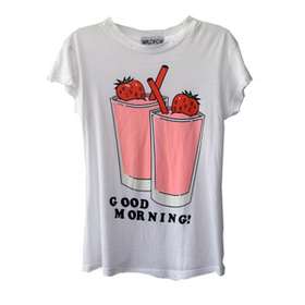 WILDFOX COUTURE NWT DESERT CREW T GOOD MORNING COCONUT (WHITE 
