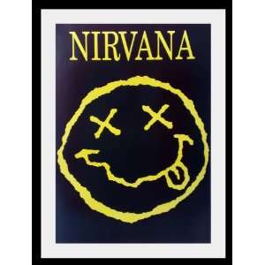  Nirvana Kurt Cobain smiley face poster approx 33 x 23 