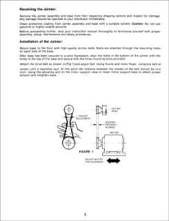 Powermatic Model 50 6 Inch Jointer Manual  