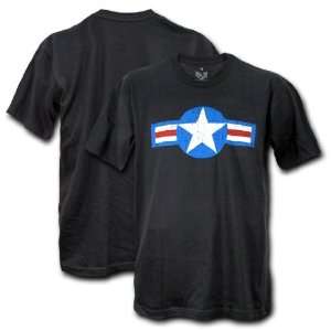  US AIR FORCE USAF STAR BLACK SINGLE MILITARY GRAPHIC T 