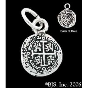   : Sterling Silver Pirate Coin Charm   Pirate Jewelry: Everything Else