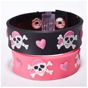  Pink Pirate Rubber Bracelet Toys & Games
