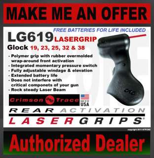 Crimson Trace Lasergrip LG 619 for Glock Generation 3   19, 23, 25, 32 