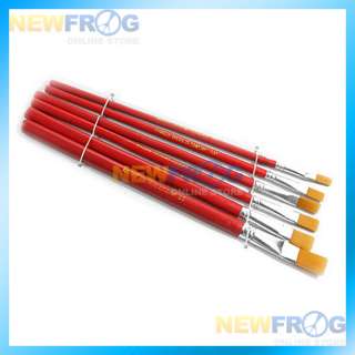 New 6 Red Bristles Paint Brushes For Artist Supplies  