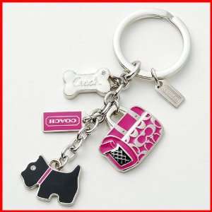  COACH SCOTTIE DOG PET KEY CHAIN RING FOB NEW: Office 