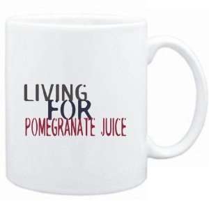   Mug White  living for Pomegranate Juice  Drinks