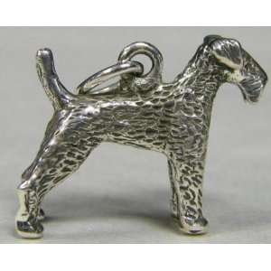    ORB Sterling Silver Dog Charm Airedale Terrier 
