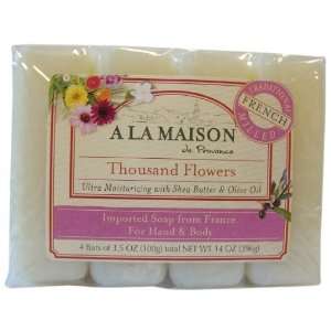  A La Maison Soap Bars, Thousand Flowers, Value Pack, 4 