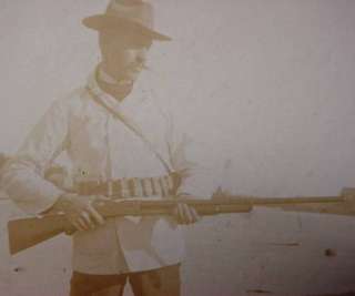 Antique Photo Cowboy With Winchester Western Wild West  