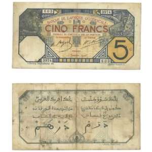  French West Africa 1928 5 Francs, Pick 5Bf Everything 