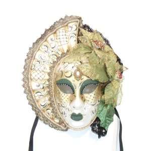   Green Flower Big Woman Anna Venetian Masquerade Mask