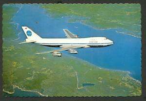 S6957 Airplane Postcard   Pan Am Airlines, Boeing 747  