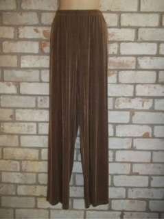 Brown Slinky Travel Knit CITIKNITS Stretch Pants sz 1X  