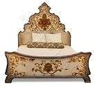 Medallion French Sleigh Bed Solid Hardwood Hand Carved Skirt items in 