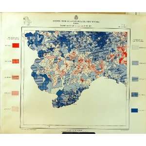   1929 Colour Map Italy Statistics Births Imperia Cuneo: Home & Kitchen