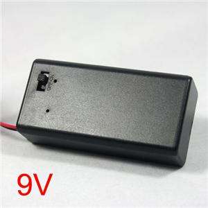 1PCS 9V Battery Holder Box DC Case w/ Lead Switch Cover  