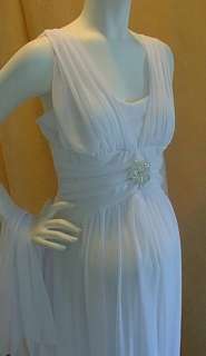 New Long Formal White Roman Pin Maternity Dress XXL NWT  